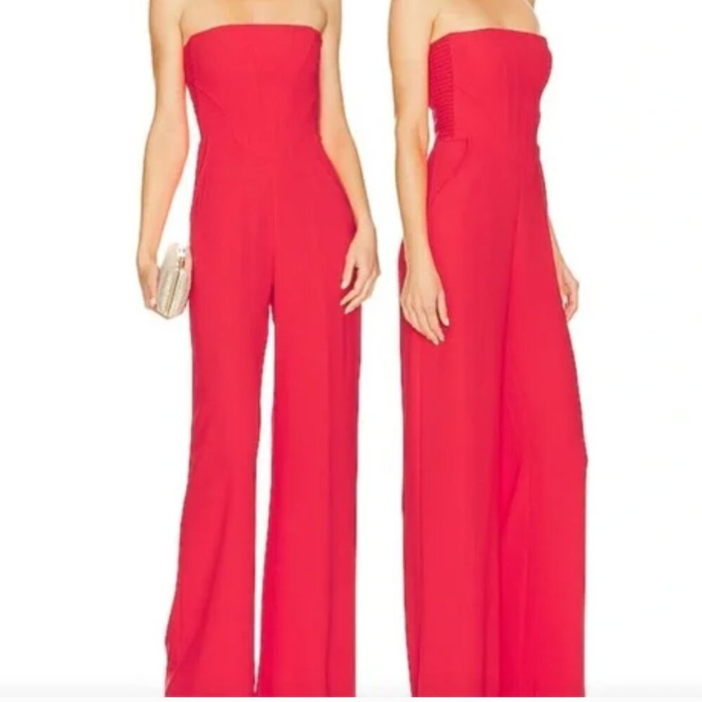 Amanda Uprichard x Revolve Pettito Jumpsuit- Crimson, Small